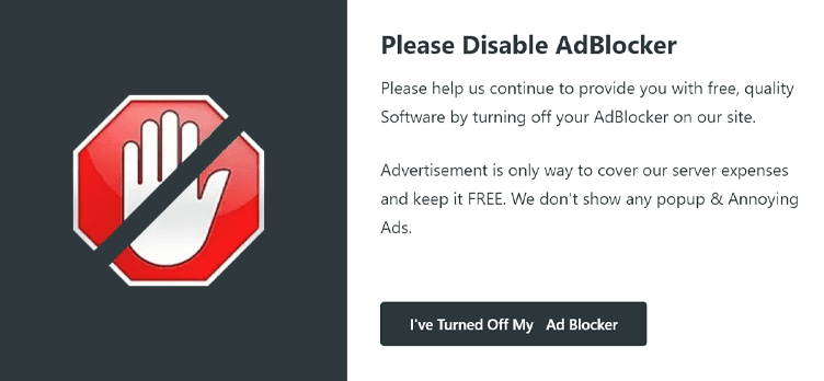 How to disable your adblocker on