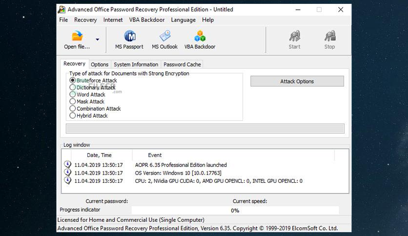 Elcomsoft Advanced Office Password Recovery Forensics  - FileCR