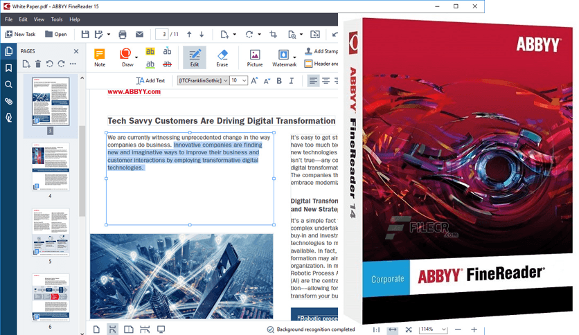 ABBYY FineReader Corporate Edition (v. 15) - Per Seat License (upgrade) - 1  workstation