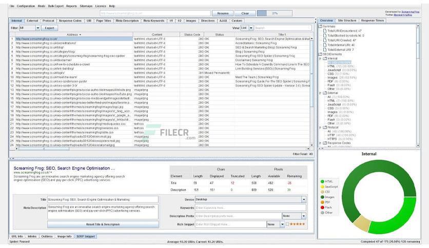 Screaming Frog SEO Spider 19.6