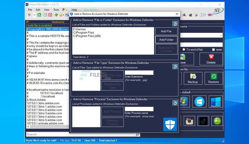 Hosts File Editor+ 1.5.16 Free Download - FileCR