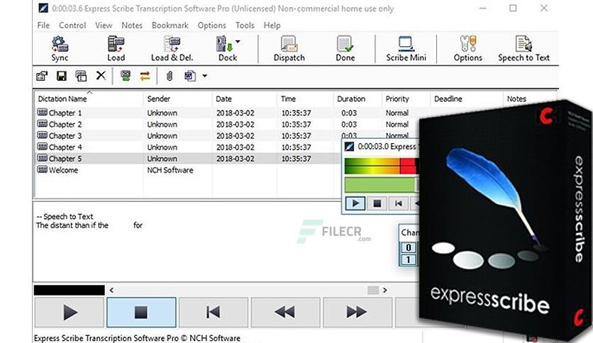 NCH Express Scribe Pro  Free Download - FileCR
