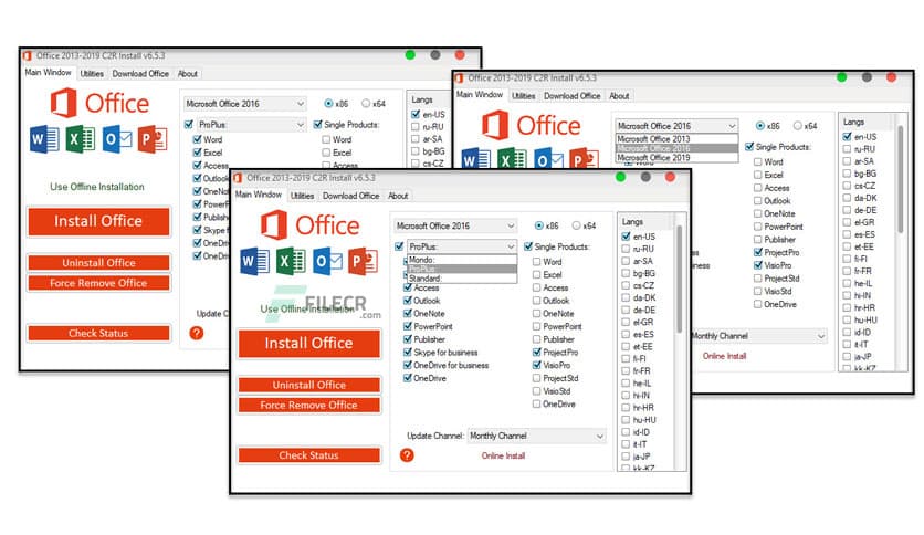Office 2013-2024 C2R Install / Install Lite 7.7.7.7 - FileCR