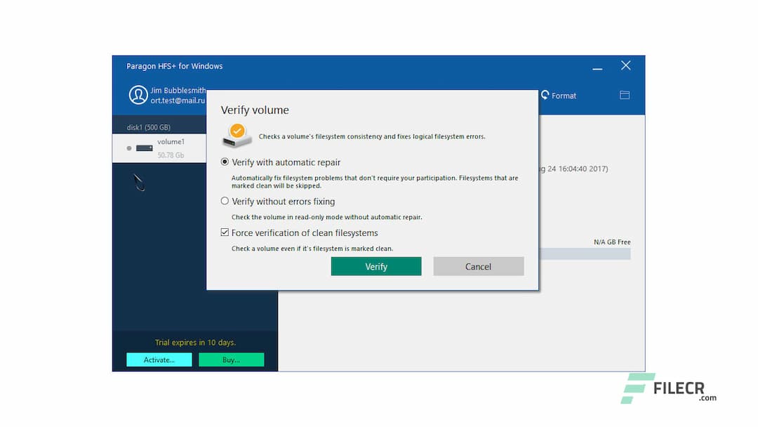 Paragon HFS+ for Windows 12.1.12 Free Download FileCR