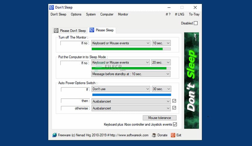 Don't Sleep 9.96 Free Download - FileCR