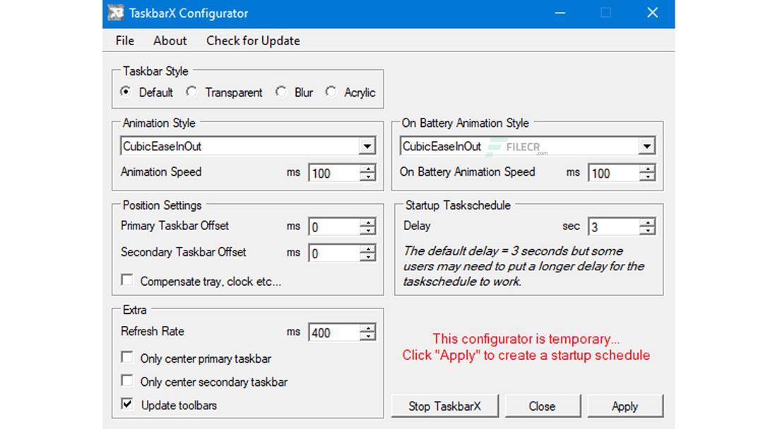 TaskbarX 1.7.8.0 Full Version Free Download - FileCR