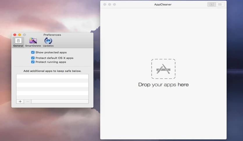 Главное окно AppCleaner и Preferences