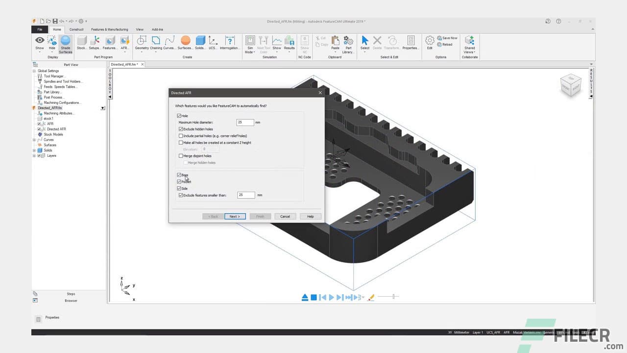 Giao diện làm việc của Autodesk HSMWorks Ultimate 2024