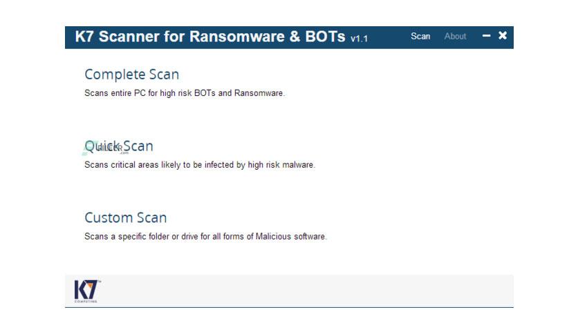 K7 Scanner for Ransomware & BOTs 1.0.0.335 Download - FileCR
