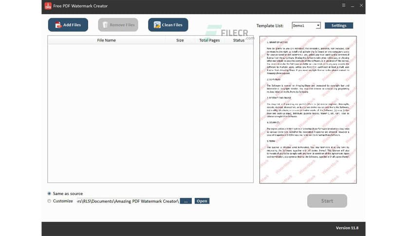 Amazing PDF Watermark Creator 11.8.0.0 - FileCR