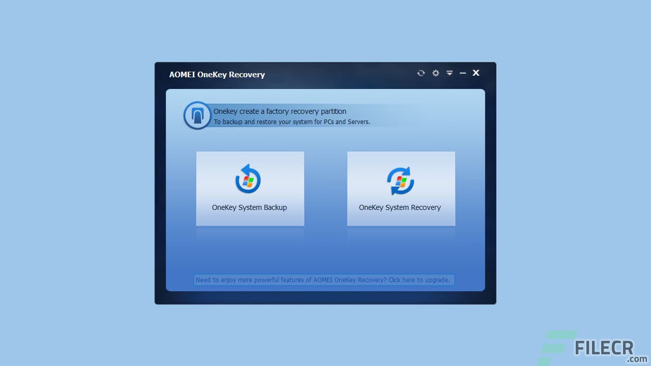 AOMEI OneKey Recovery Professional 1.7.1 - FileCR