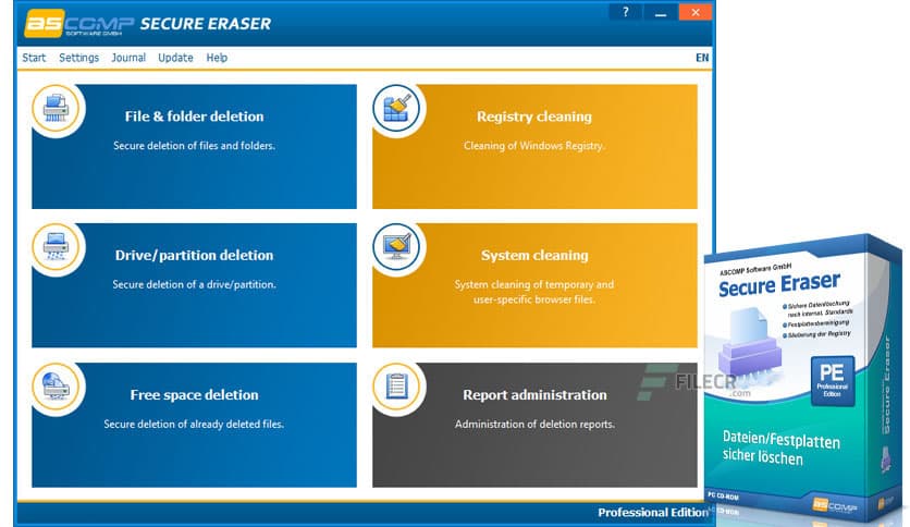 ASCOMP Secure Eraser Professional 7.101 - FileCR