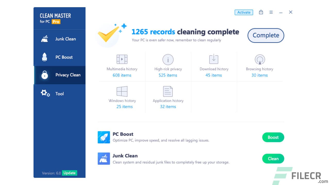 Clean Master for PC Pro 6.0 Free Download - FileCR