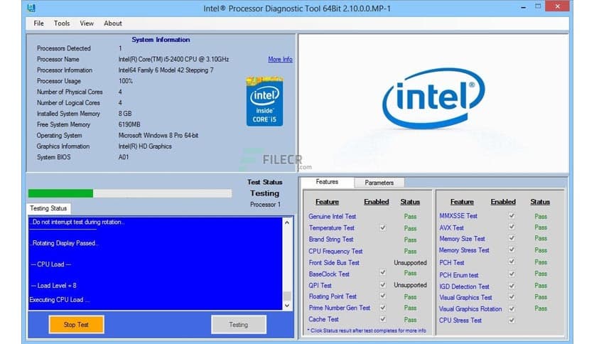 Intel Processor Diagnostic Tool 4.1.9.41 Download - FileCR