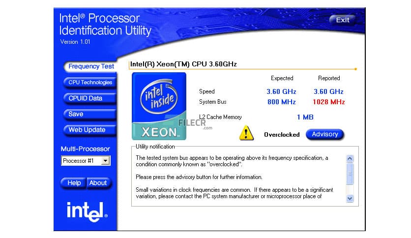 Intel Processor Identification Utility 8.0.43 - FileCR