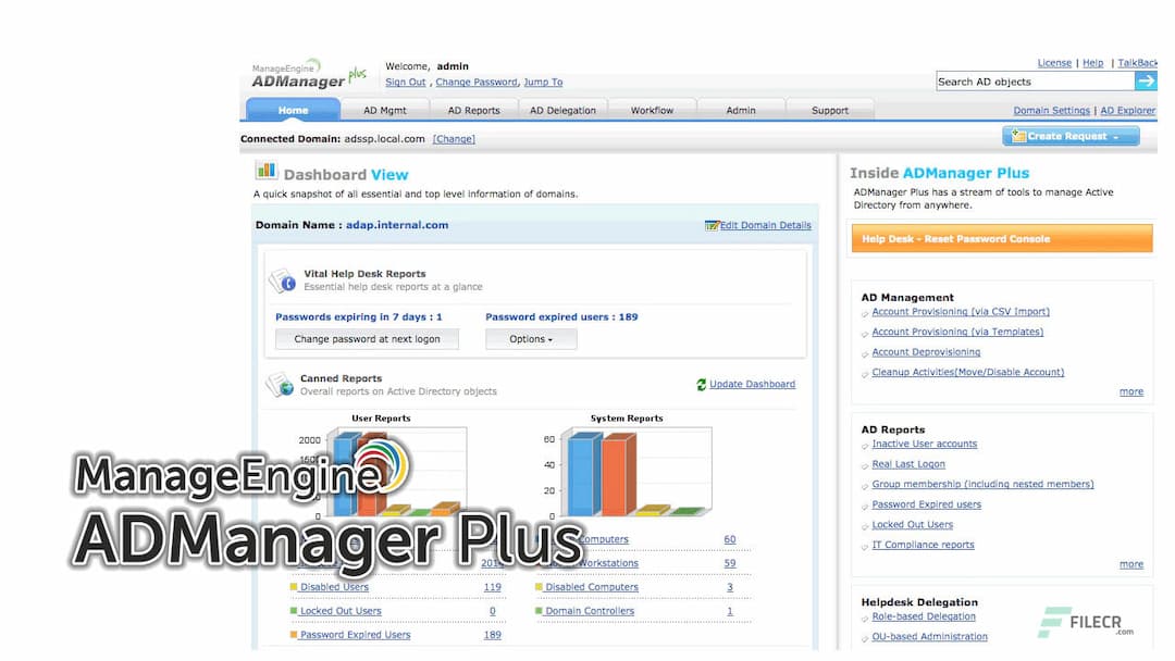 ManageEngine ADManager Plus 7.0.0 Build 7062 Professional - FileCR