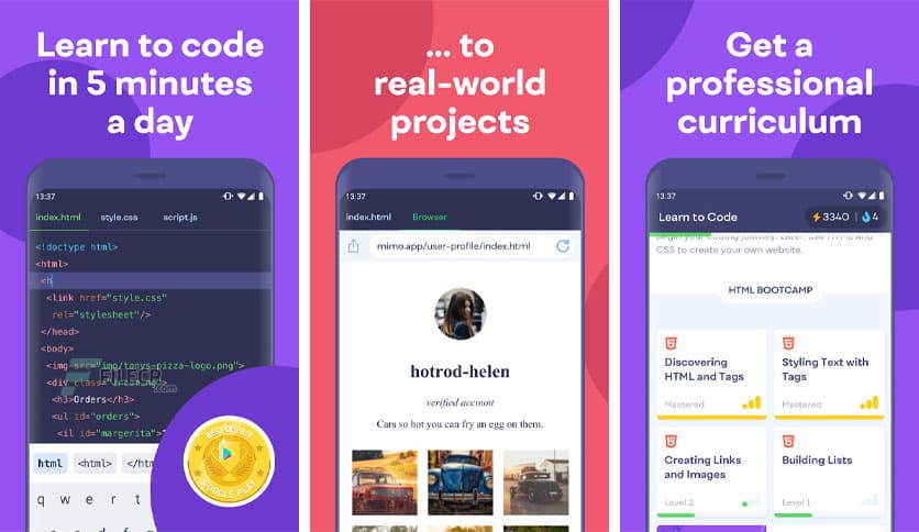 Mimo: Python, JavaScript, HTML 6.8 Premium APK - FileCR