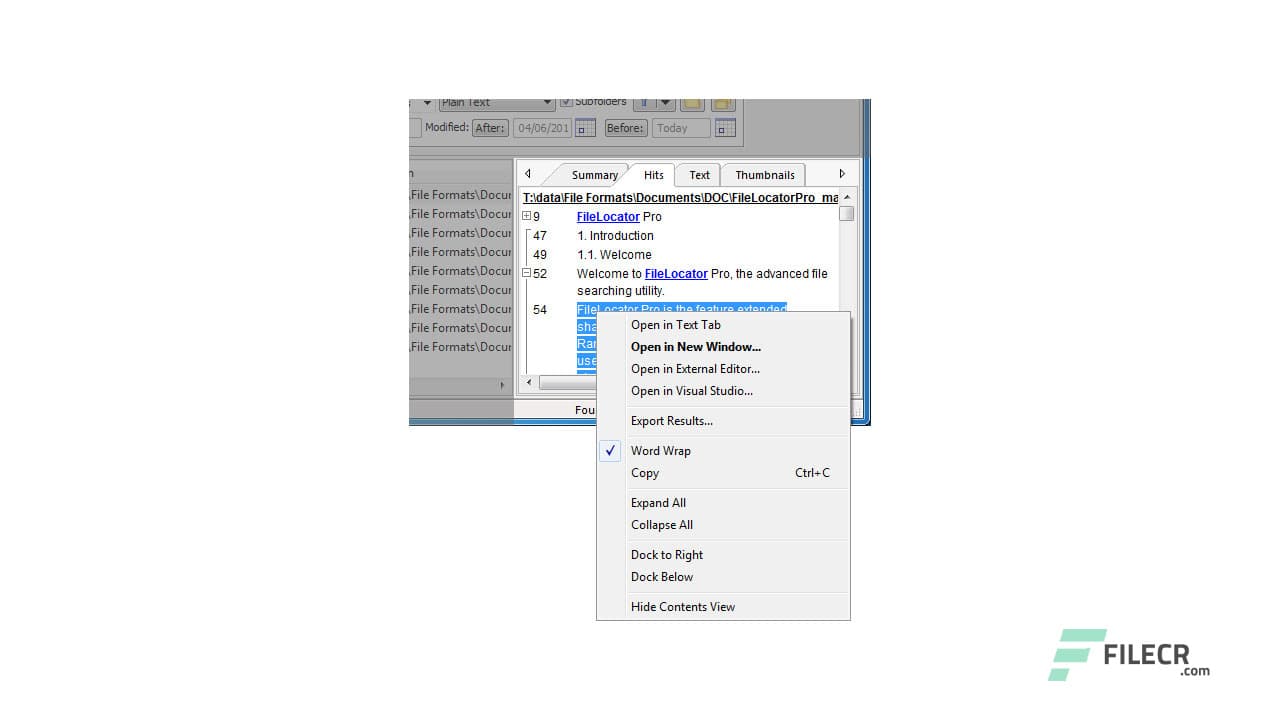 Mythicsoft FileLocator Lite 3544 - FileCR