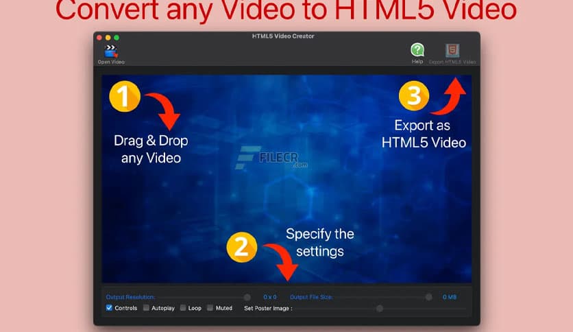 HTML5 Video Creator 2.1 for MacOS Free Download - FileCR