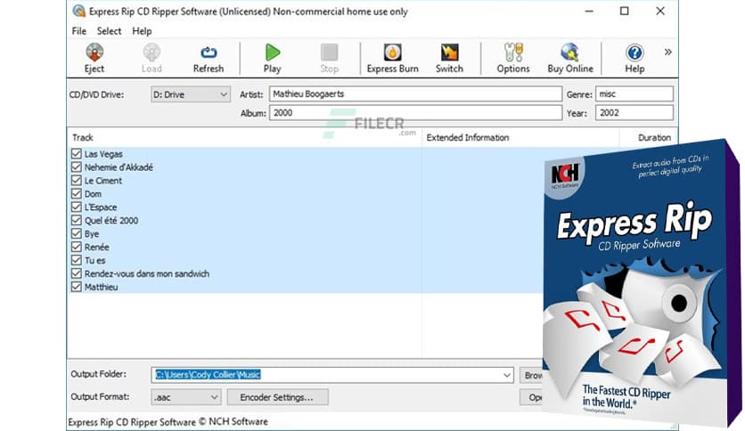 NCH Express Rip Plus 5.00 Free Download - FileCR
