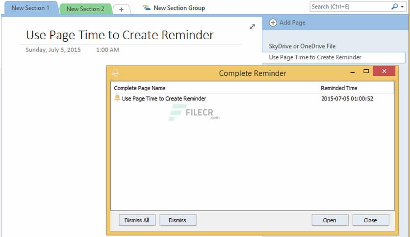 OneNoteGem OneNote Reminder 14.2.0.72 - FileCR