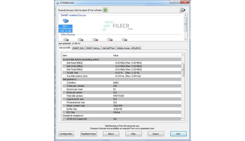 Passmark DiskCheckup 3.6 Build 1001 Download - FileCR