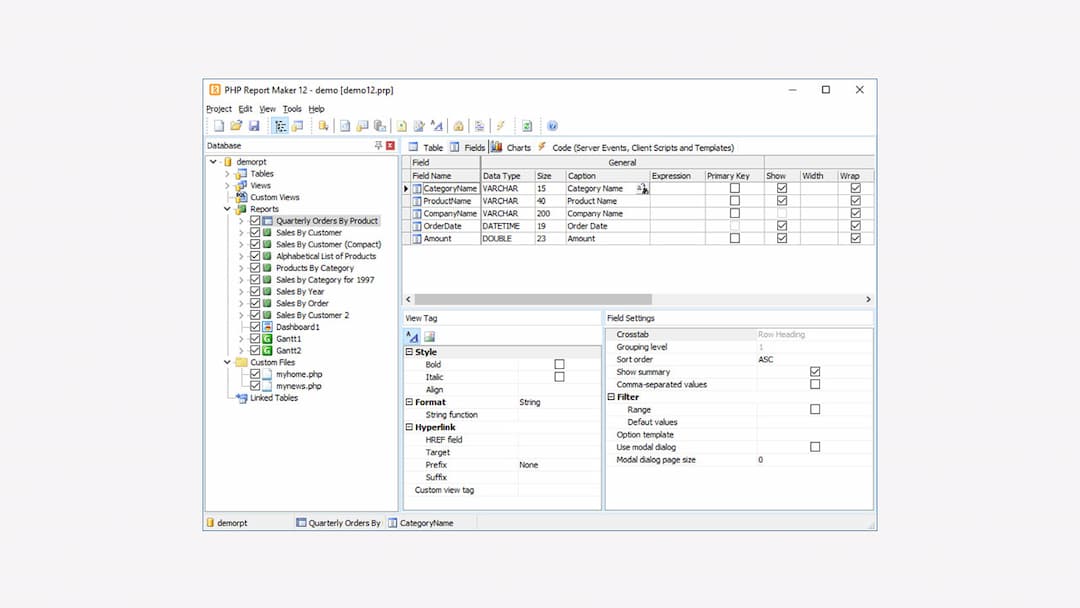 PHP Report Maker 12.0.7 Full Version Free Download - FileCR