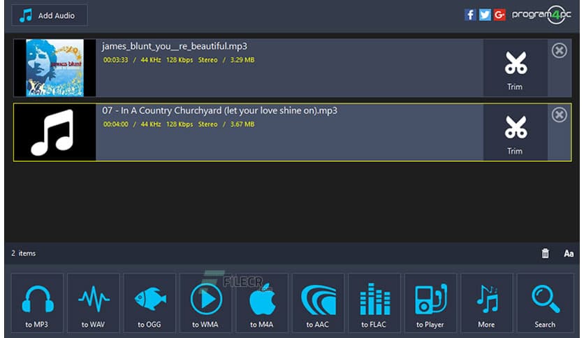 Program4Pc Audio Converter Pro 7.8 Free Download - FileCR