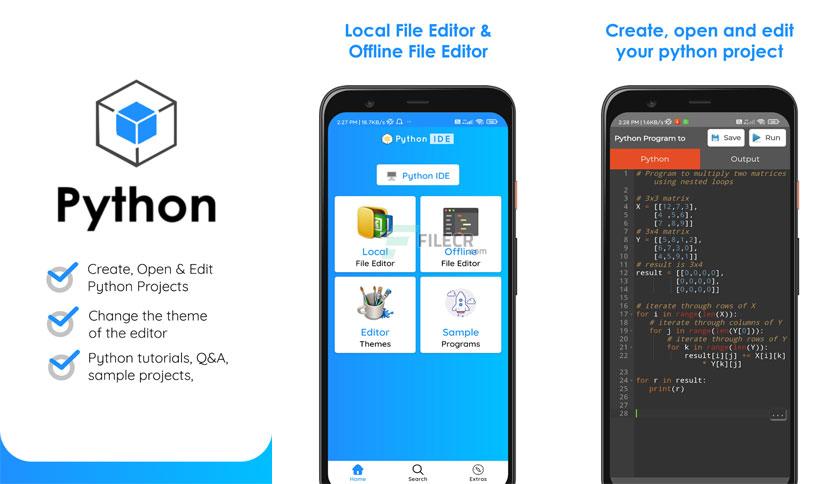 Python IDE Mobile Editor Pro 1.5.3 build 54 APK - FileCR