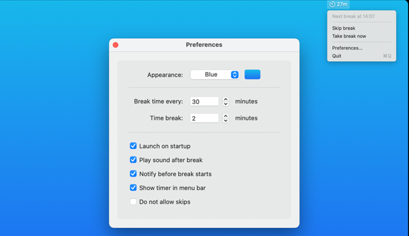 Rest&Move – Break reminder 1.7 for MacOS Download - FileCR