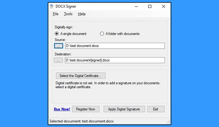 SecureSoft DOCX Signer 2.1 Free Download - FileCR