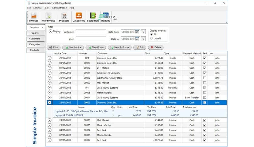 SimpleSoft Simple Invoice 3.25.2.1 Free Download - FileCR