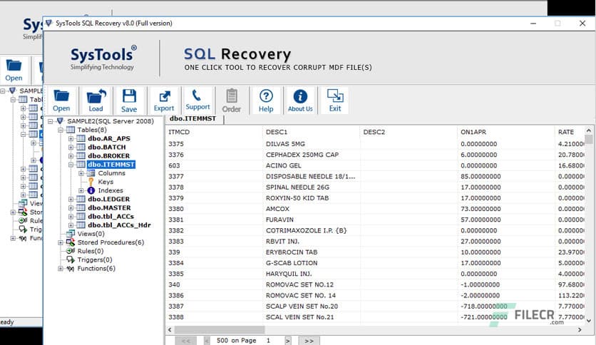 SysTools SQL Recovery 13.8 Free Download - FileCR