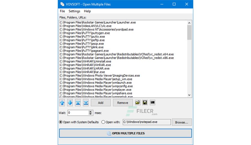 VovSoft Open Multiple Files 3.2.0 Free Download - FileCR