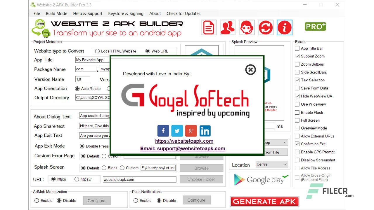 Website 2 APK Builder Pro 5.0 Free Download - FileCR