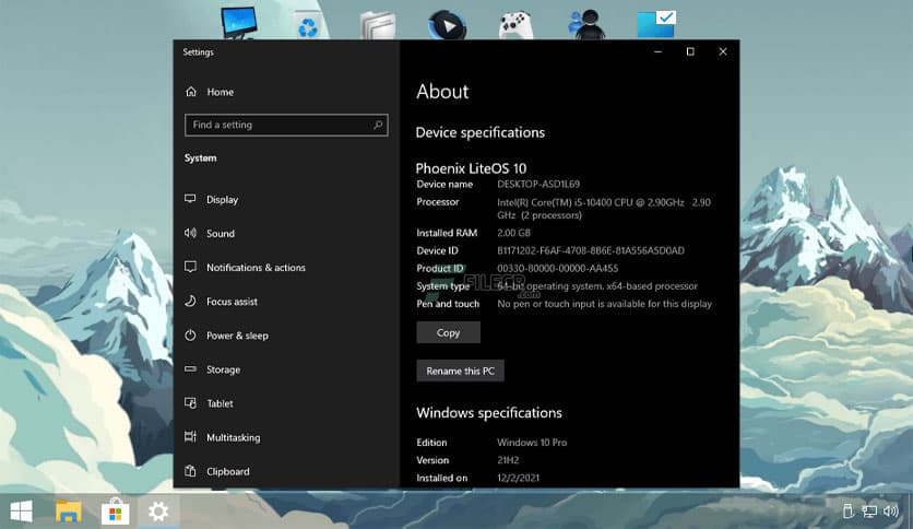 Windows 10 Pro Phoenix LiteOS Download (Latest 2025) - FileCR