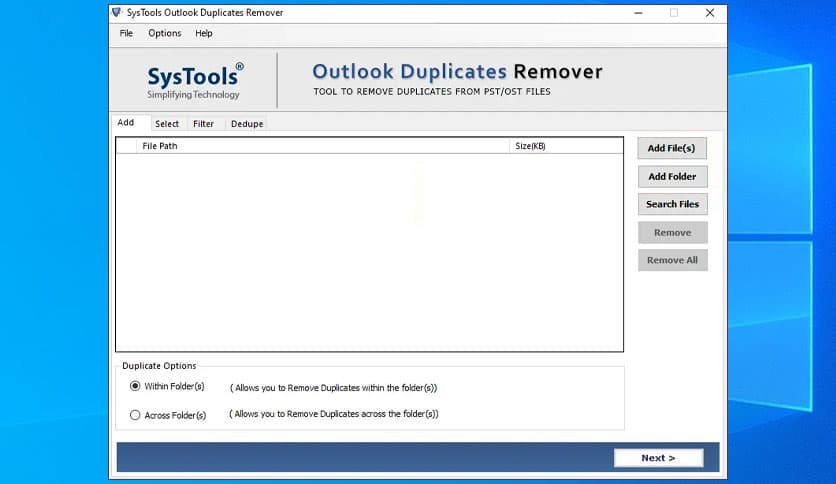 SysTools Outlook Duplicates Remover Download (Latest 2026) - FileCR