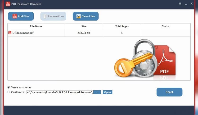 ThunderSoft PDF Password Remover Download (Latest 2025) - FileCR