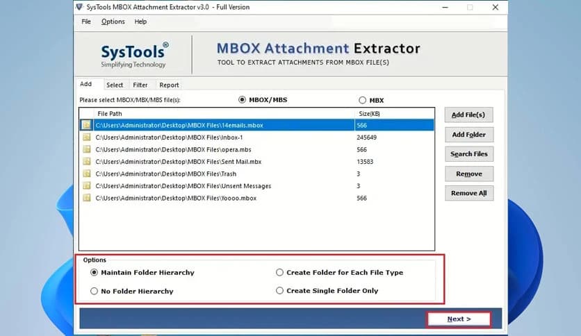 SysTools MBOX Attachment Extractor Download (Latest 2026) - FileCR